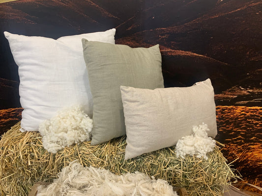 Complete Linen Cushion filled with Wisewool