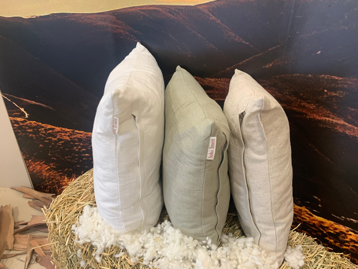 Complete Linen Cushion filled with Wisewool